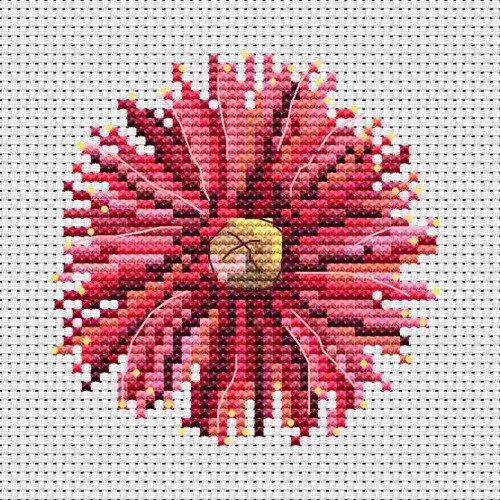Red Flowering Gum Blossom PDF counted cross stitch pattern